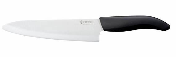 Нож керамический Kyocera белый с черной ручкой (18 см), Ceramic knife FK-180WH blade white, 18cm (ALE020336)