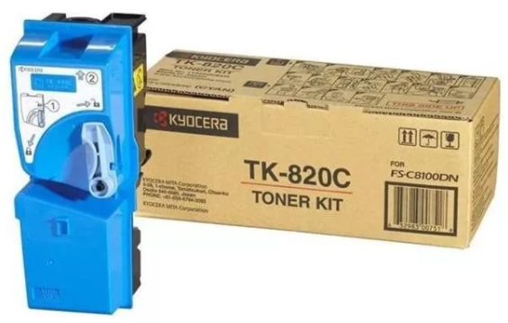 Тонер-картридж Kyocera TK-820C 7 000 стр. Cyan для FS-C8100DN (1T02HPCEU0)