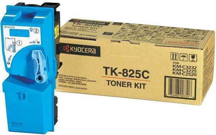 Тонер-картридж Kyocera TK-825C 7 000 стр. Cyan для KM-C2520/ C2525E/ C3225/ C3232/ 3232E/ C4035E (1T02FZCEU0)